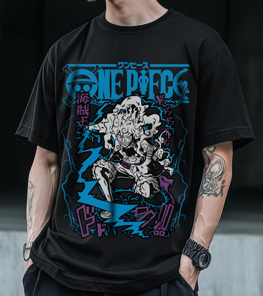 Luffy Gear Transformation T-Shirt – 100% Cotton Anime Tee | One Piece Gear 5 Shirt