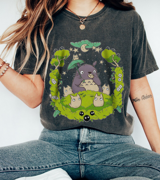 Totoro Forest Magic T-Shirt – 100% Cotton Studio Ghibli Anime Tee Inspired by My Neighbor Totoro