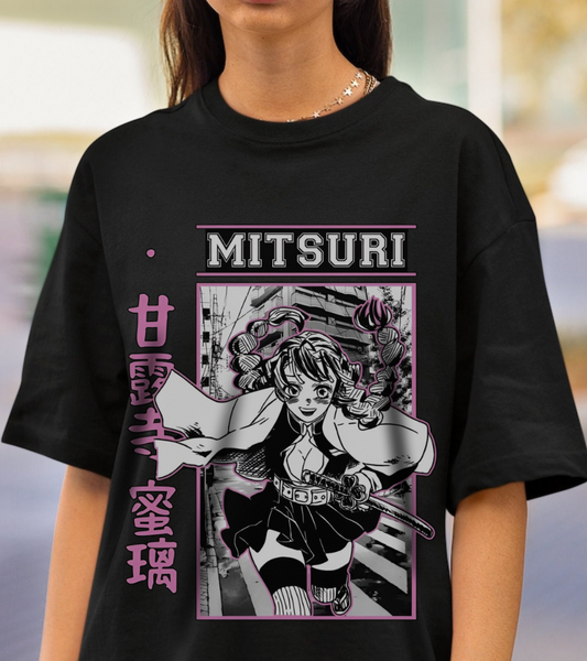 Mitsuri Kanroji T-Shirt – 100% Cotton Demon Slayer Love Hashira Anime Tee